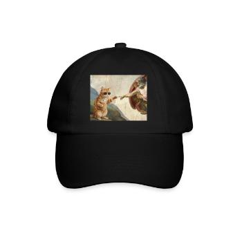 Chat gifle la main de Dieu Mème des chats drôles - Casquette classique - noir/noir - Devant