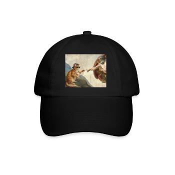 Chat gifle la main de Dieu Mème des chats drôles - Casquette classique - noir/noir - Devant