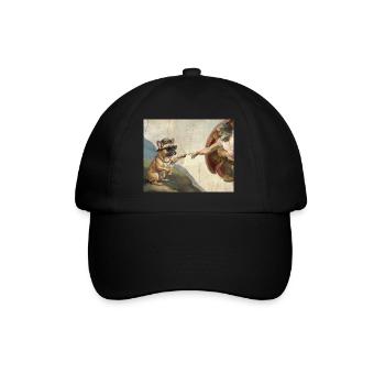 Hund Gottes Hand French Bulldog Hunde meme - Baseballkappe - Schwarz/Schwarz - Vorne