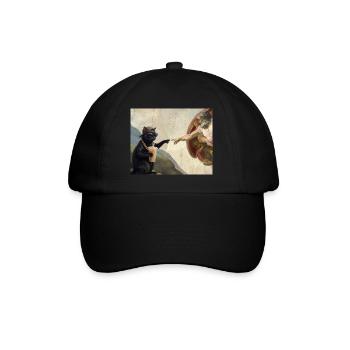 Chat gifle la main de Dieu Mème des chats drôles - Casquette classique - noir/noir - Devant