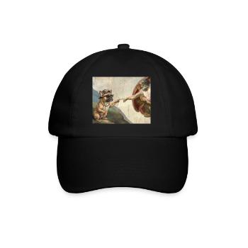 Katze Schlägt Gottes Hand Lustiges Katzen meme - Baseballkappe - Schwarz/Schwarz - Vorne
