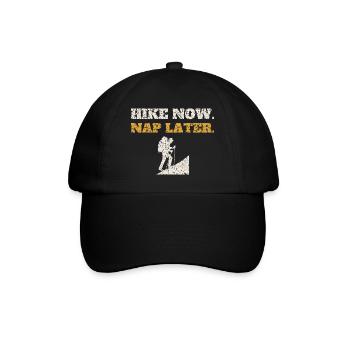 Hike Now Nap Later - Baseball Cap - black/black - Front