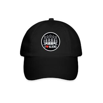 I Love Aliens Extraterrestrial UFO Fan - Baseball Cap - black/black - Front