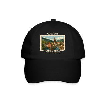 Deutschland Freiburg im Breisgau Vintage Reisemark - Baseballkappe - Schwarz/Schwarz - Vorne