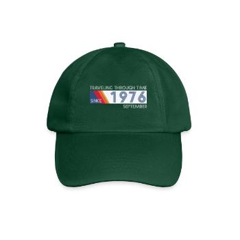 Funny Time Travel Birthday Design September 1976 - Baseball Cap - bottle green - Front