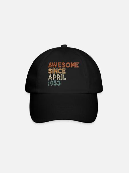 Avril 1953 Vintage Anniversaire Rétro - Casquette classique - noir/noir