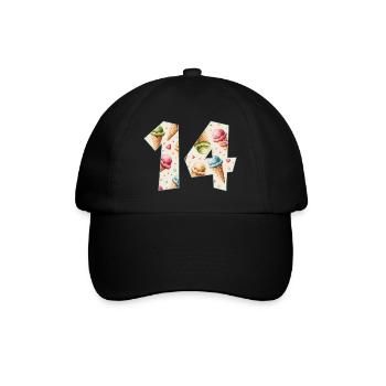 EISCREME NUMMER 14 JAHRE EIS 14. GEBURTSTAG - Baseballkappe - Schwarz/Schwarz - Vorne