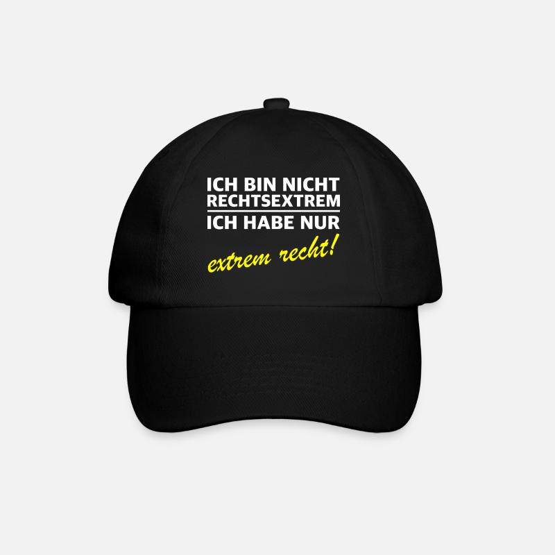 Ich bin nicht rechtsextrem - Baseballkappe - Schwarz/Schwarz