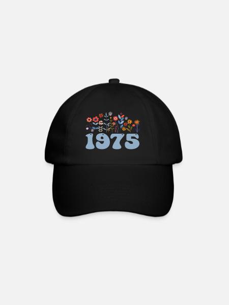 1975 Motif floral 1975 Thème floral 1975 - Casquette classique - noir/noir