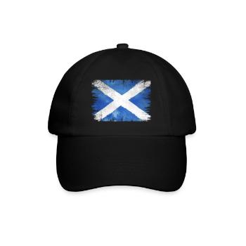 SCOTTLAND VINTAGE FLAG USED LOOK WATERCOLOR - Baseball Cap - black/black - Front