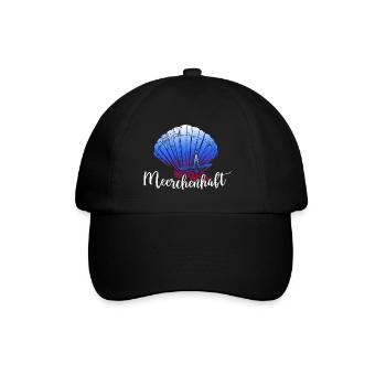 meer meerweh moin moin meerjungfrau küstenkind - Baseballkappe - Schwarz/Schwarz - Vorne