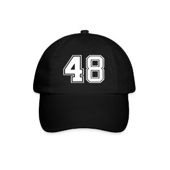 48 - Baseballkappe - Schwarz/Schwarz - Vorne