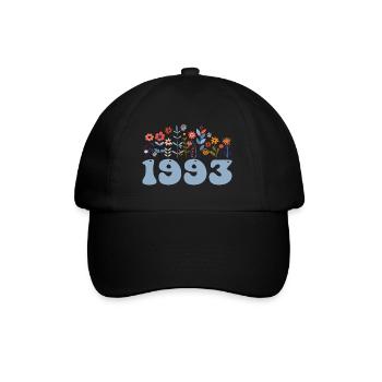 1993 Floral Pattern 1993 Floral Theme Flowers 1993 - Baseball Cap - black/black - Front