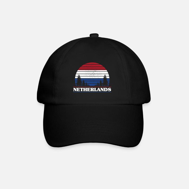Niederlande - Baseballkappe - Schwarz/Schwarz