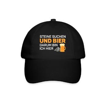 Steine und Bier - Geologe Petrologie Geologie - Baseballkappe - Schwarz/Schwarz - Vorne