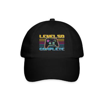 50 Birthday Level 50 Complete 50 Years Gamer - Baseball Cap - black/black - Front