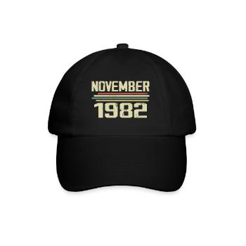 Vintage November 1982 Vintage Retro November 1982 - Baseball Cap - black/black - Front