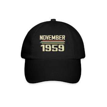 Millésime Novembre 1959 Vintage Rétro Novembre 1959 - Casquette classique - noir/noir - Devant