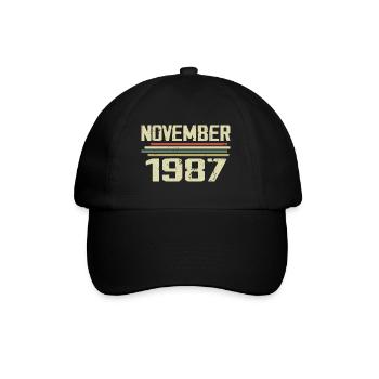 Millésime Novembre 1987 Vintage Rétro Novembre 1987 - Casquette classique - noir/noir - Devant