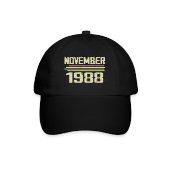 Vintage November 1988 Vintage Retro November 1988 - Baseball Cap - black/black - Front