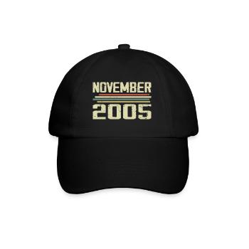 Vintage November 2005 vintage retro November 2005 - Baseball Cap - black/black - Front