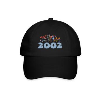 2002 Floral Pattern 2002 Floral Theme Flowers 2002 - Baseball Cap - black/black - Front