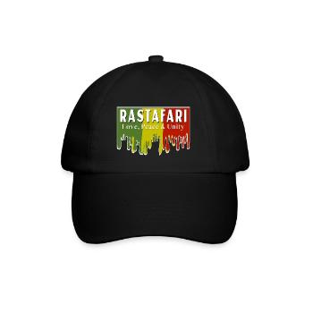 Rastafari - Amour, Paix & Unité - Casquette classique - noir/noir - Devant
