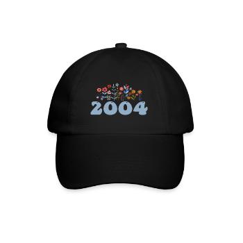 2004 Floral Pattern 2004 Floral Theme Flowers 2004 - Baseball Cap - black/black - Front