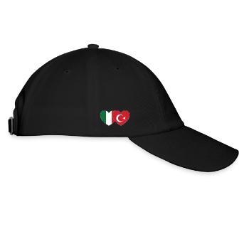 Italy Turkey Flag Heart - Baseball Cap - black/black - Right