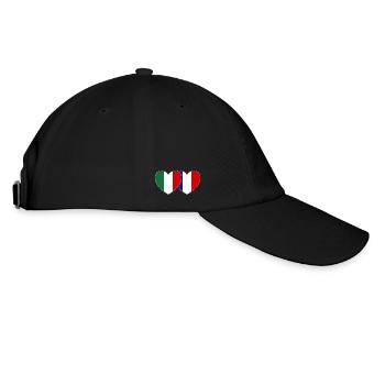 Italie France Drapeau Cœur - Casquette classique - noir/noir - Droite