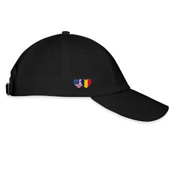 America Romania Flag Heart - Baseball Cap - black/black - Right