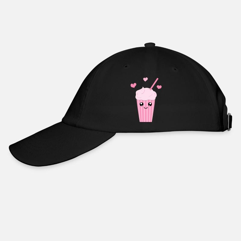 Kawaii Milchshake - Baseballkappe - Schwarz/Schwarz