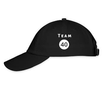 ich bin 40 Geburtstag Geschenk 40 Geburtstag - Baseballkappe - Schwarz/Schwarz - Links