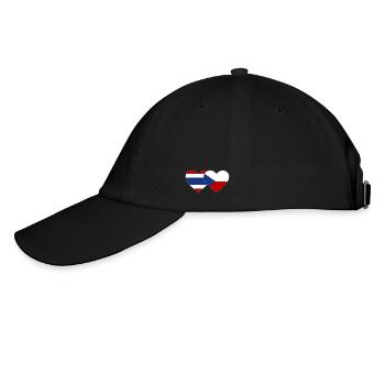 Thailand Tschechien Flagge Herz - Baseballkappe - Schwarz/Schwarz - Links
