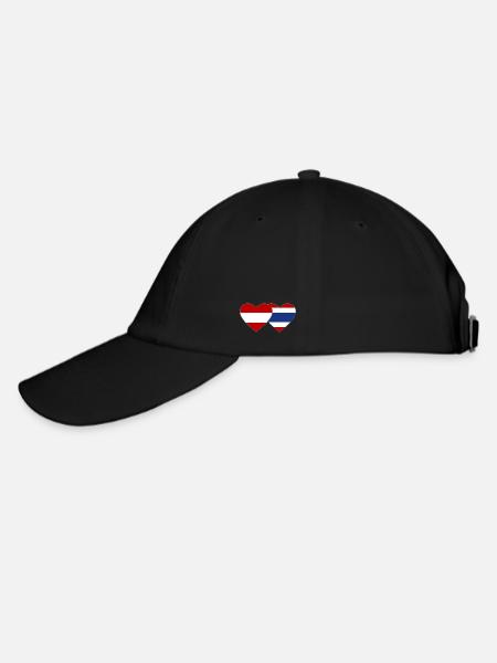 Österreich Thailand Flagge Herz - Baseballkappe - Schwarz/Schwarz