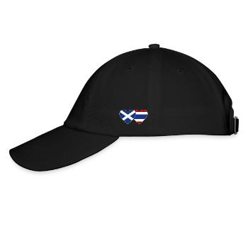 Schottland Thailand Flagge Herz - Baseballkappe - Schwarz/Schwarz - Links