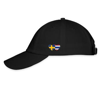 Schweden Thailand Flagge Herz - Baseballkappe - Schwarz/Schwarz - Links
