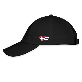 Dänemark Thailand Flagge Herz - Baseballkappe - Schwarz/Schwarz - Links