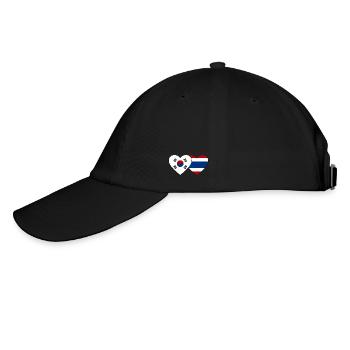 Südkorea Thailand Flagge Herz - Baseballkappe - Schwarz/Schwarz - Links