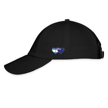 Drapeau de l’Argentine et de la Nouvelle-Zélande Coeur - Casquette classique - noir/noir - Gauche