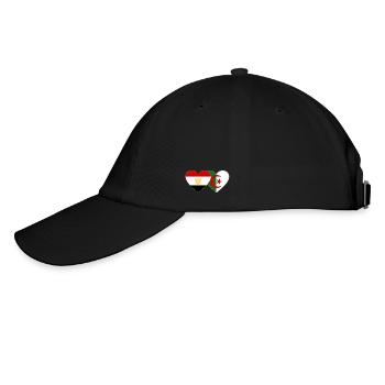 Ägypten Algerien Flagge Herz - Baseballkappe - Schwarz/Schwarz - Links