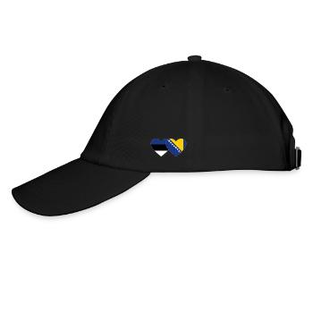 Estonia Bosnia Flag Heart - Baseball Cap - black/black - Left