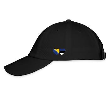 Bosnia Estonia Flag Heart - Baseball Cap - black/black - Left