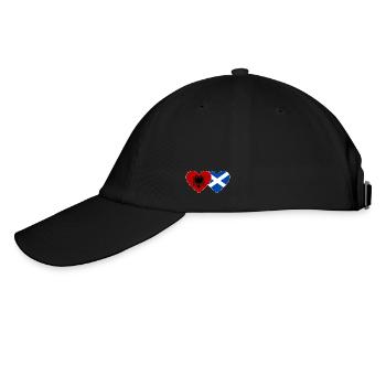 Albanien Schottland Flagge Herz - Baseballkappe - Schwarz/Schwarz - Links