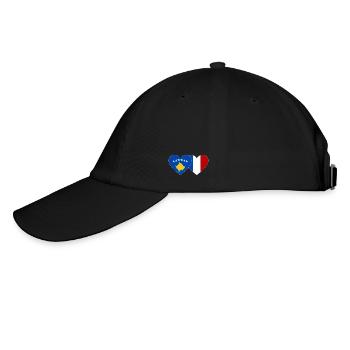Kosovo France Drapeau Coeur - Casquette classique - noir/noir - Gauche