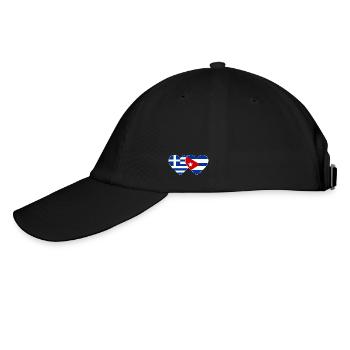 Griechenland Kuba Flagge Herz - Baseballkappe - Schwarz/Schwarz - Links