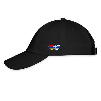 Armenien Griechenland Flagge Herz - Baseballkappe - Schwarz/Schwarz - Links