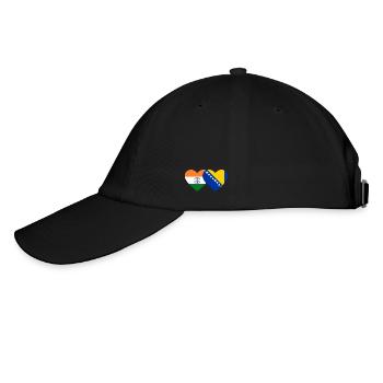 India Bosnia Flag Heart - Baseball Cap - black/black - Left