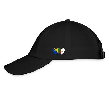 Bosnien Algerien Flagge Herz - Baseballkappe - Schwarz/Schwarz - Links