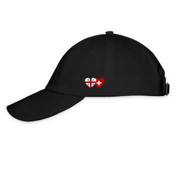Géorgie Suisse Drapeau Coeur - Casquette classique - noir/noir - Gauche